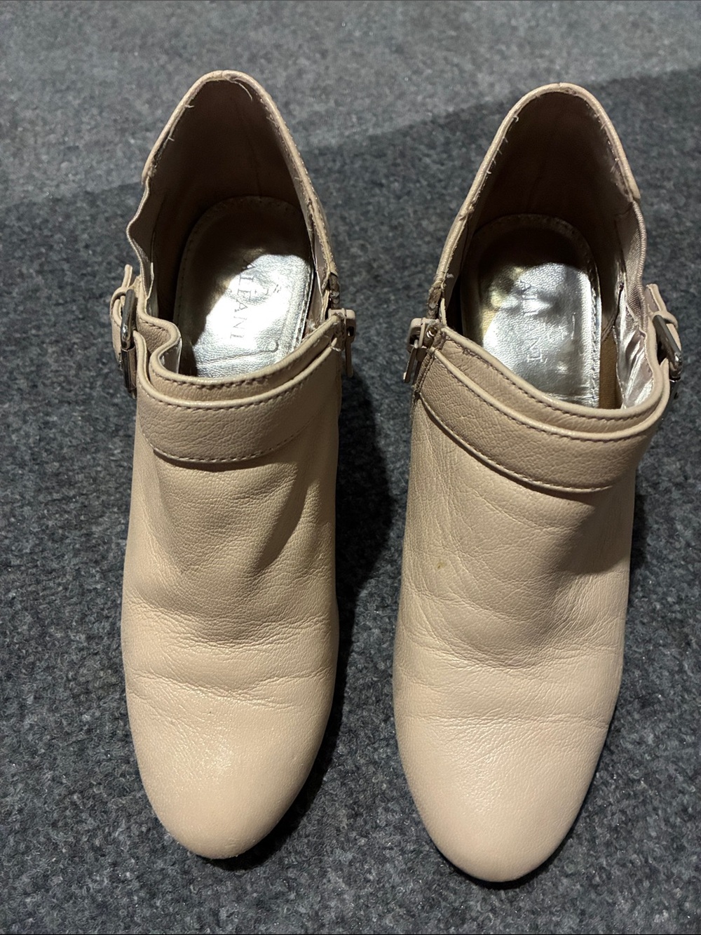 👠 Alfani Women's Beige Leather Ankle Boots